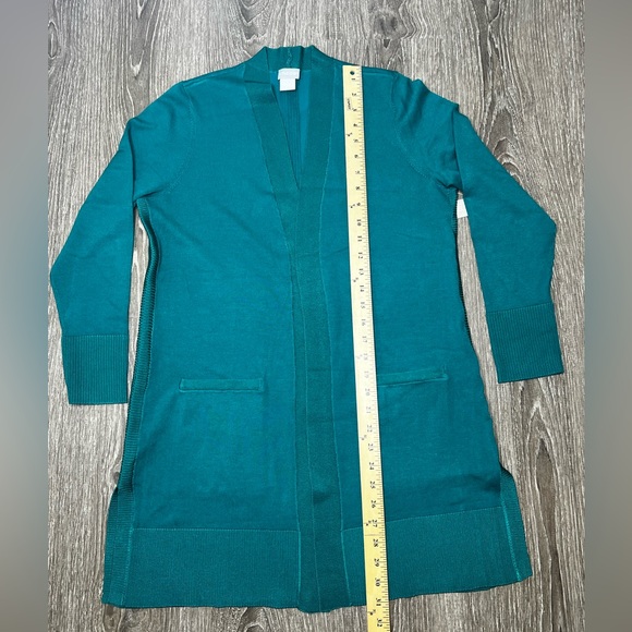 Chico's Cardigan Sweater - Green Longline Open Front (Size M) - Picture 14 of 17